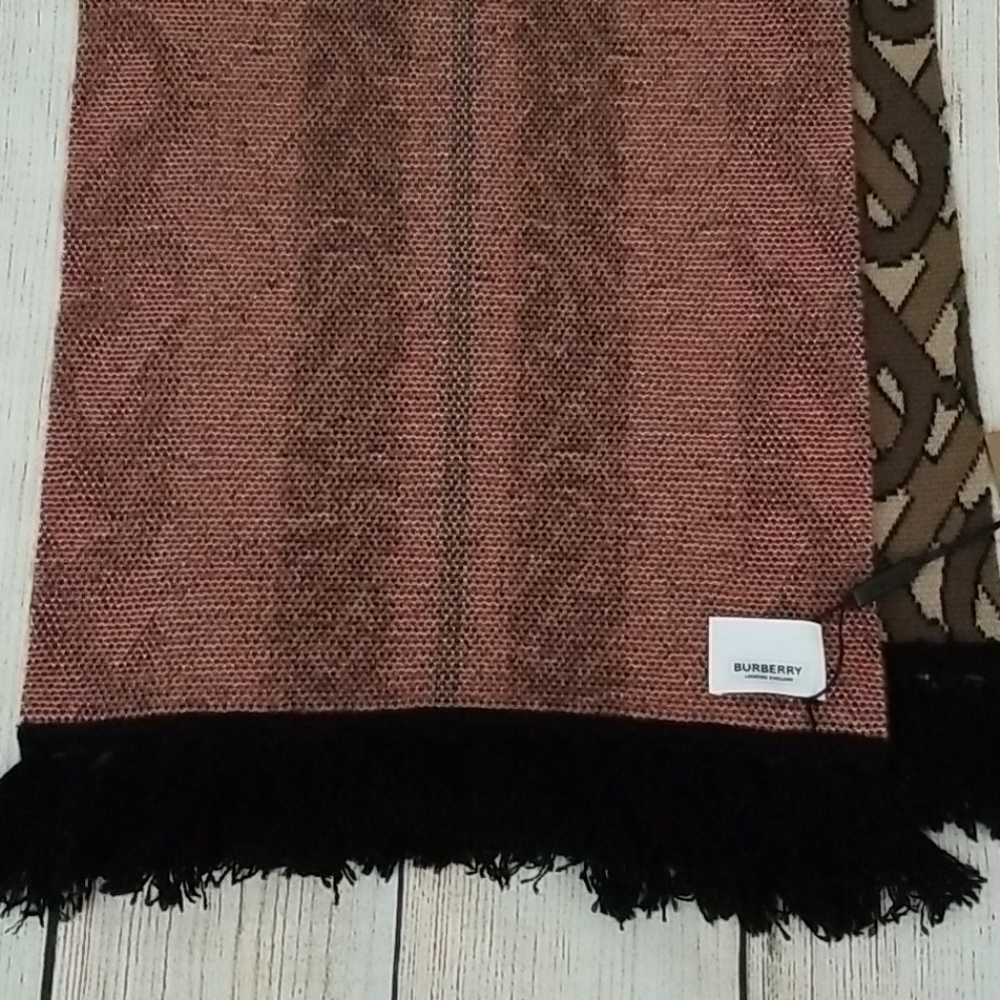 New Burberry Unisex Monogram Stripe Cashmere Scarf - Picture 9 of 14